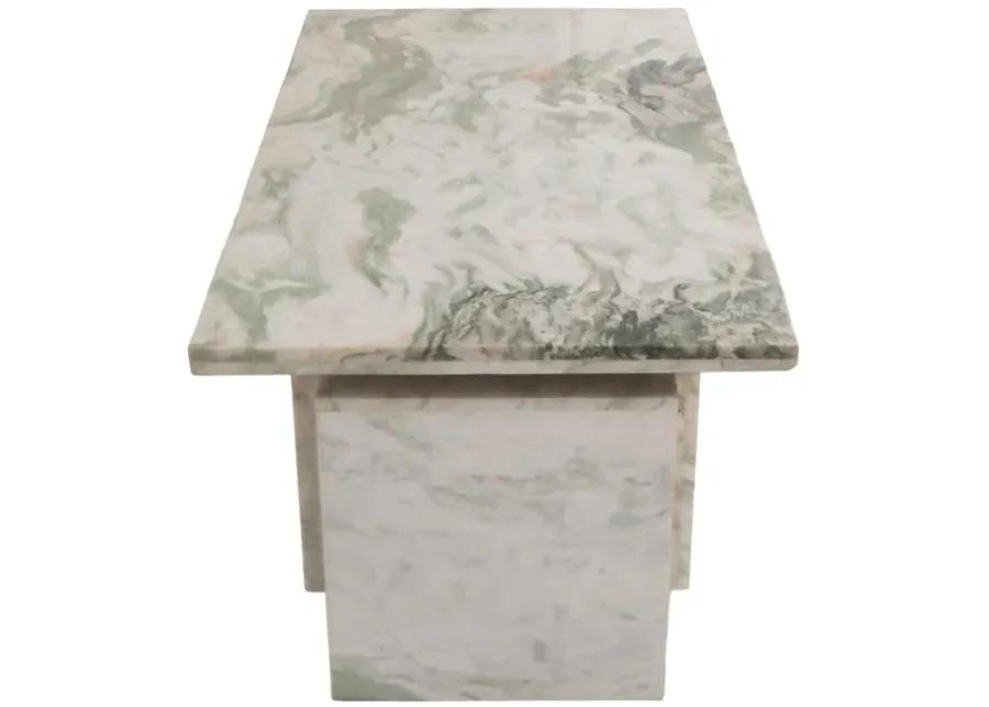 Marble, 48" Coffee Table Onyx Green Kd, 2boxes