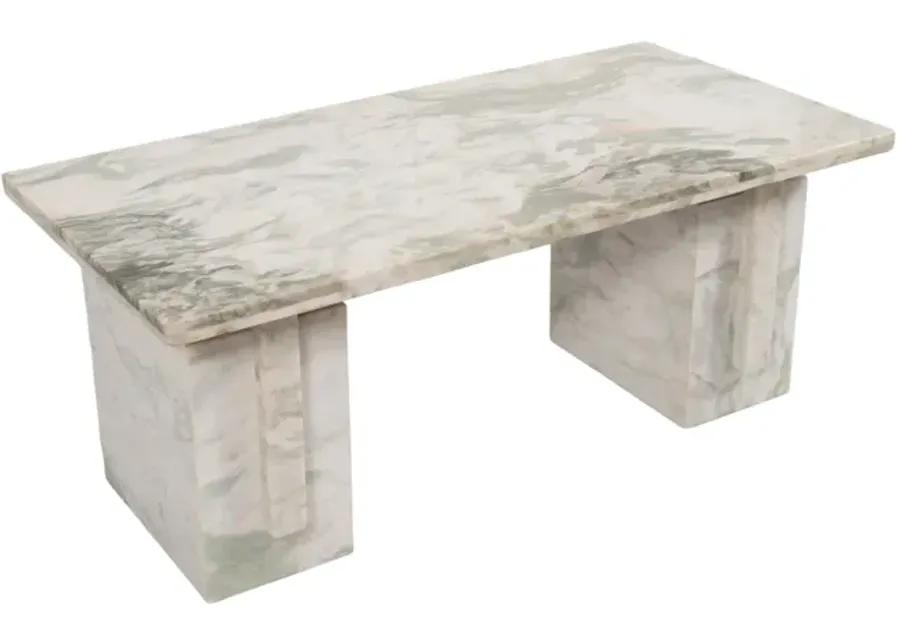 Marble, 48" Coffee Table Onyx Green Kd, 2boxes