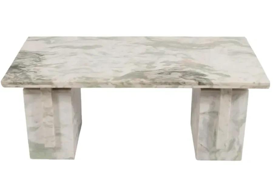 Marble, 48" Coffee Table Onyx Green Kd, 2boxes