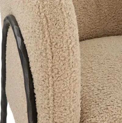 Jacobsen Tan Shearling Barrel Chair