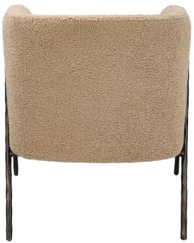 Jacobsen Tan Shearling Barrel Chair