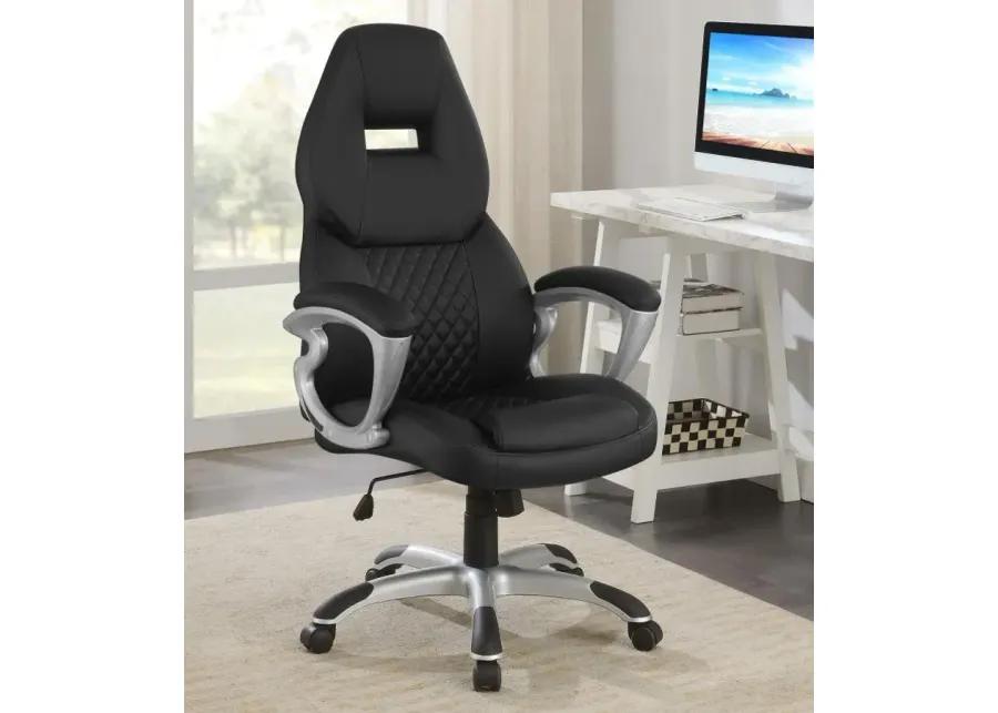 Bruce Adjustable Height Office Chair Black and Silver