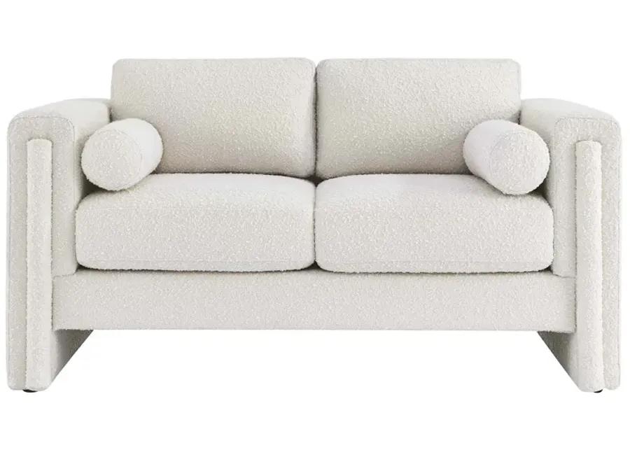 Visible Boucle Fabric Loveseat