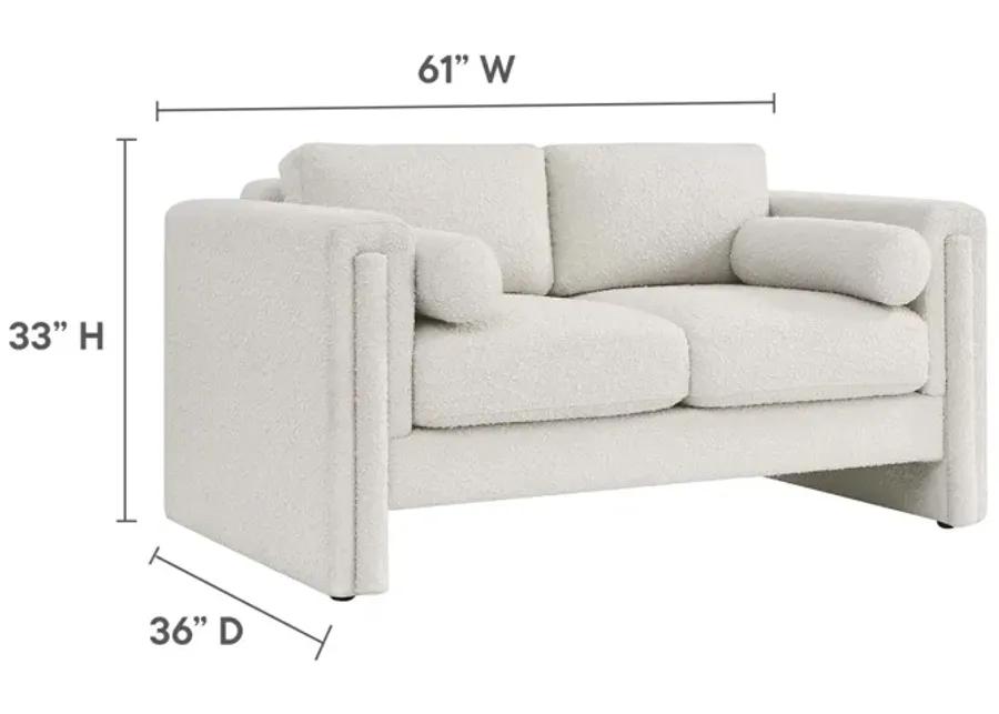 Visible Boucle Fabric Loveseat