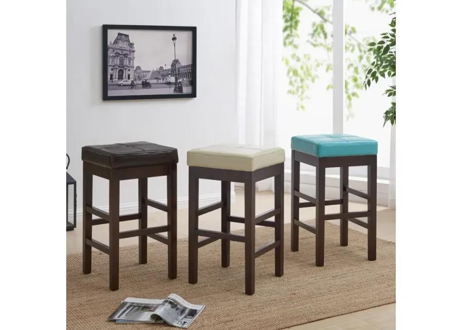 valencia backless leather counter stool, brown