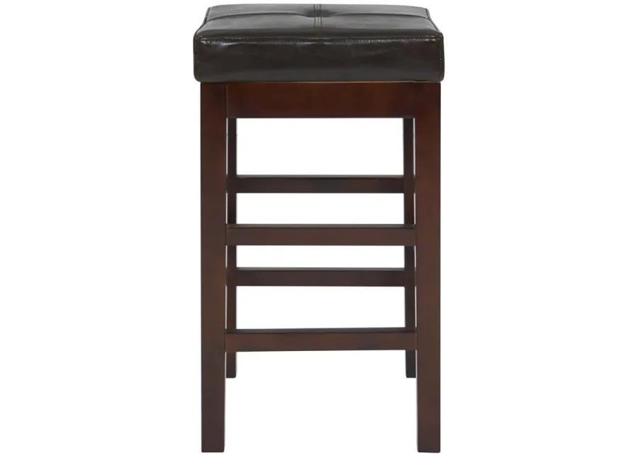 valencia backless leather counter stool, brown