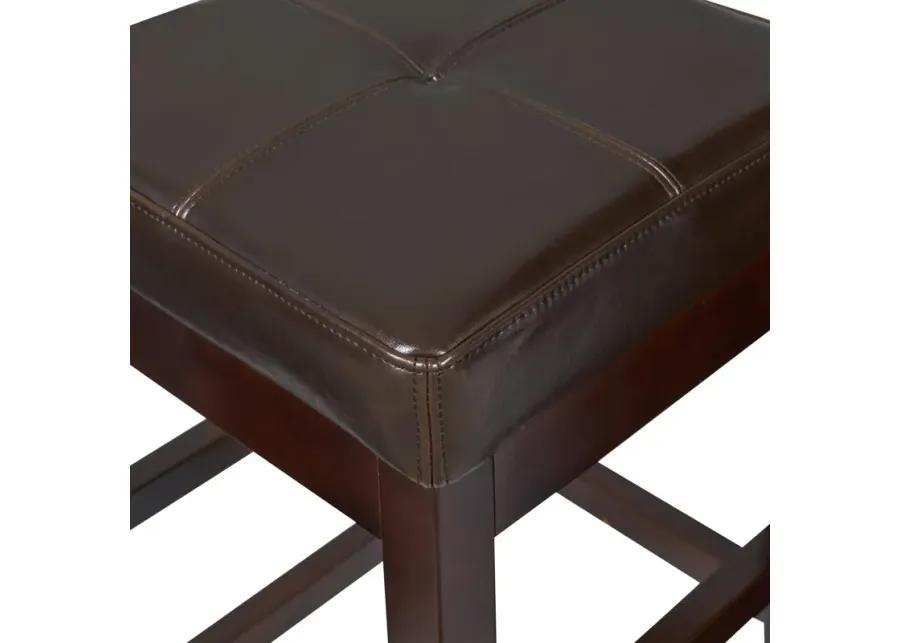 valencia backless leather counter stool, brown