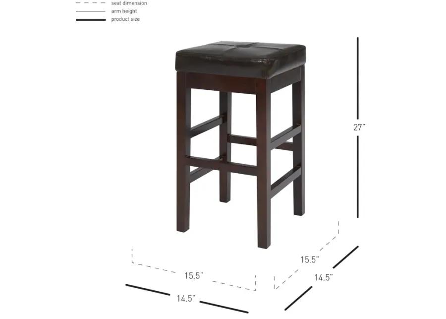 valencia backless leather counter stool, brown