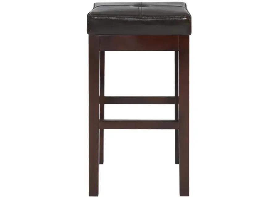 valencia backless leather counter stool, brown