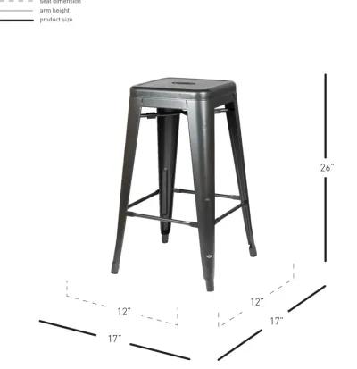 Metropolis Metal Backless Counter Stool, Gunmetal (Set of 4)