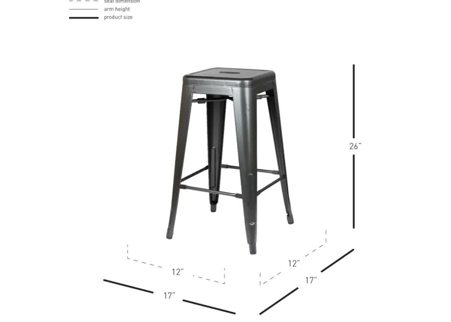 Metropolis Metal Backless Counter Stool, Gunmetal (Set of 4)