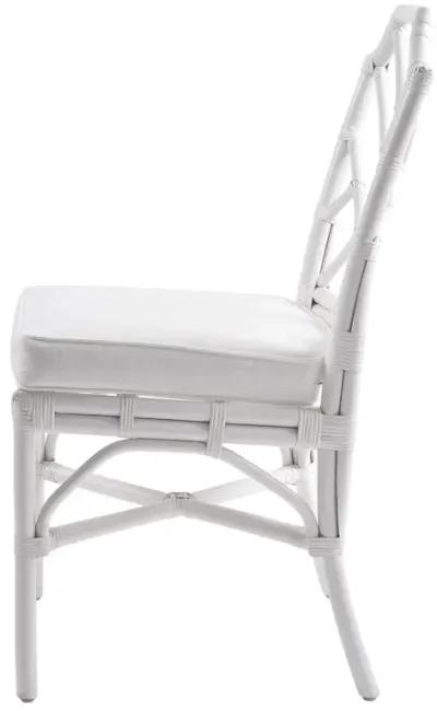 Kara Rattan Dining Side Chair, White (Set of 2)