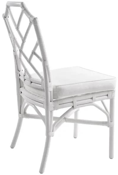 Kara Rattan Dining Side Chair, White (Set of 2)