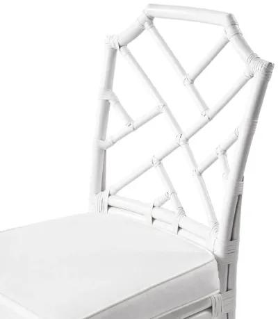 Kara Rattan Dining Side Chair, White (Set of 2)