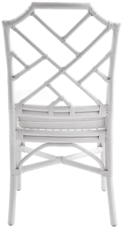 Kara Rattan Dining Side Chair, White (Set of 2)