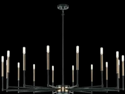 Livingston 52" Wide 16-Light Chandelier - Matte Black