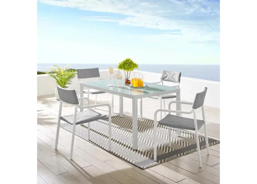 Raleigh 5 Piece Outdoor Patio Aluminum Dining Set