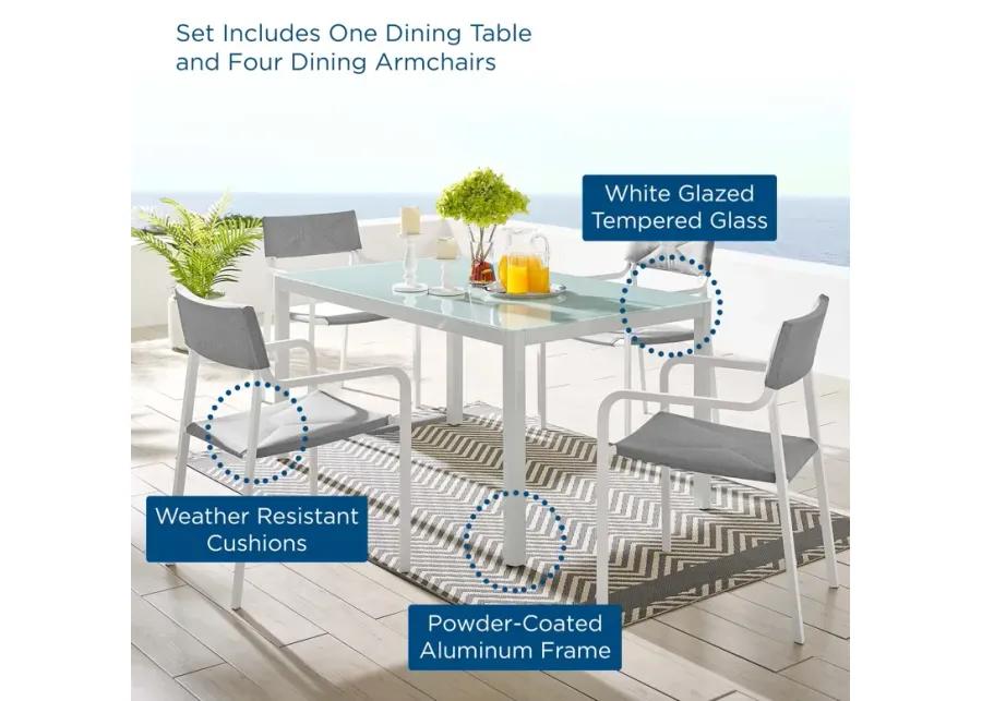 Raleigh 5 Piece Outdoor Patio Aluminum Dining Set