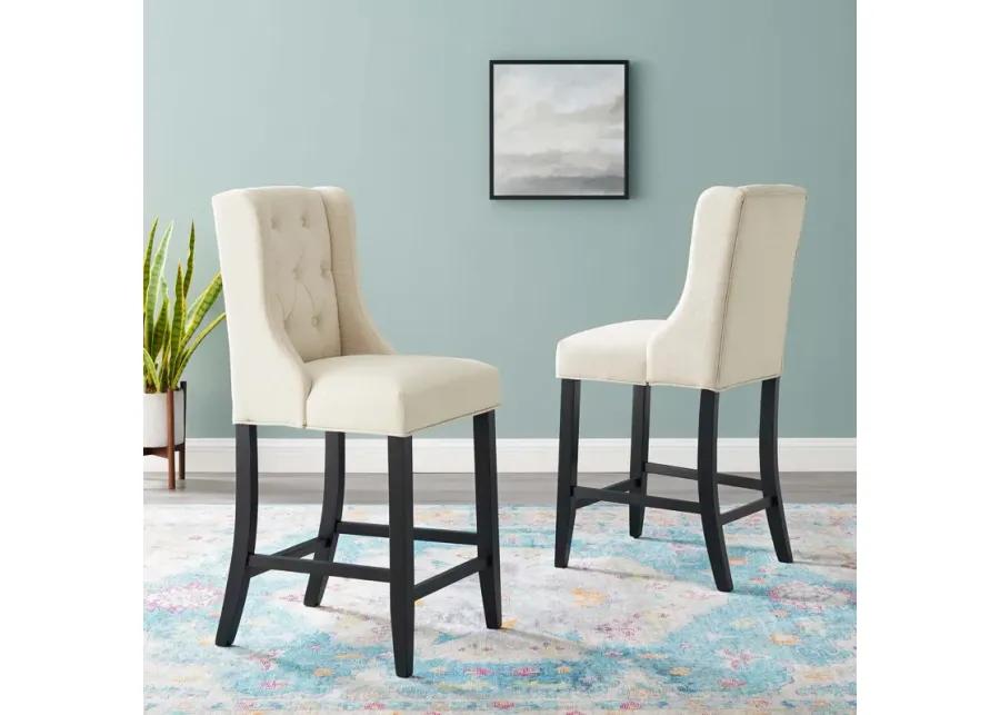 Baronet Counter Bar Stool Upholstered Fabric Set of 2