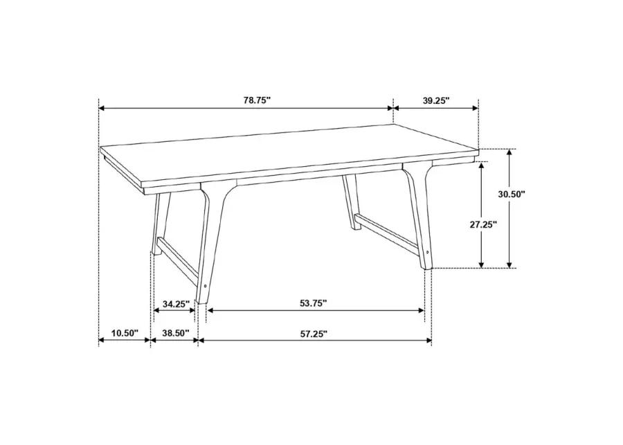 Reynolds 6-piece Rectangular Dining Table Set Brown Oak