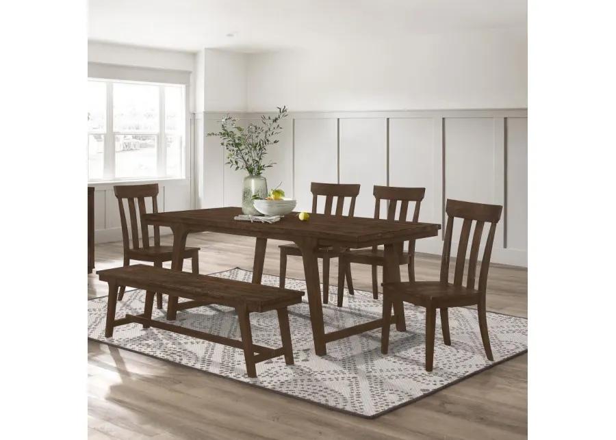 Reynolds 6-piece Rectangular Dining Table Set Brown Oak