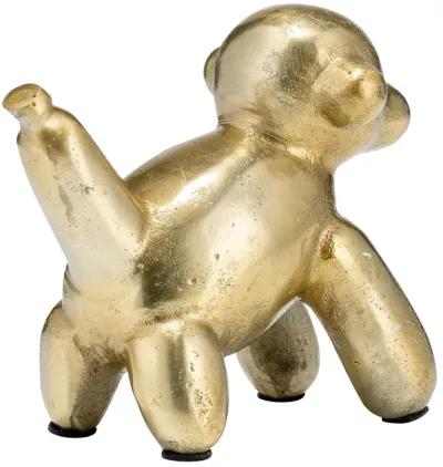 5"l Metal Balloon Monkey, Gold