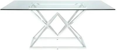 Beaufort Rectangle Glass Top Dining Table Chrome