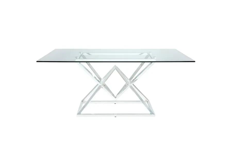 Beaufort Rectangle Glass Top Dining Table Chrome