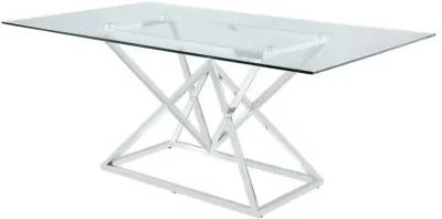 Beaufort Rectangle Glass Top Dining Table Chrome