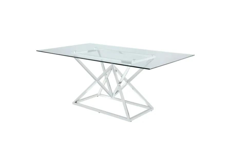 Beaufort Rectangle Glass Top Dining Table Chrome