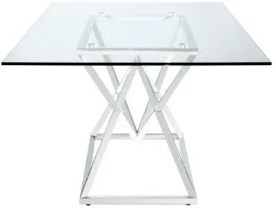 Beaufort Rectangle Glass Top Dining Table Chrome