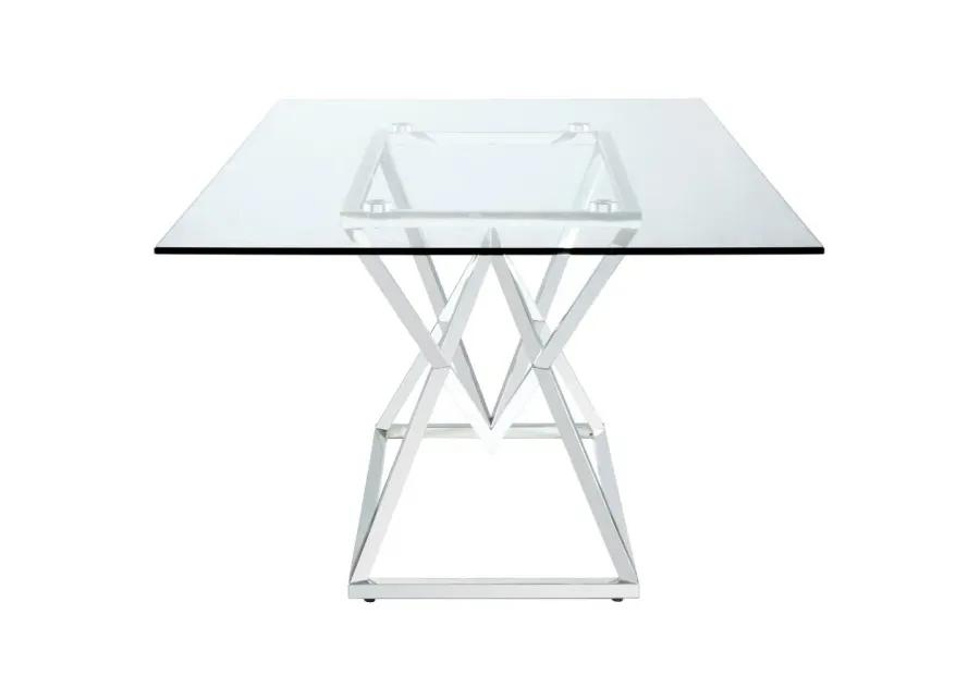 Beaufort Rectangle Glass Top Dining Table Chrome