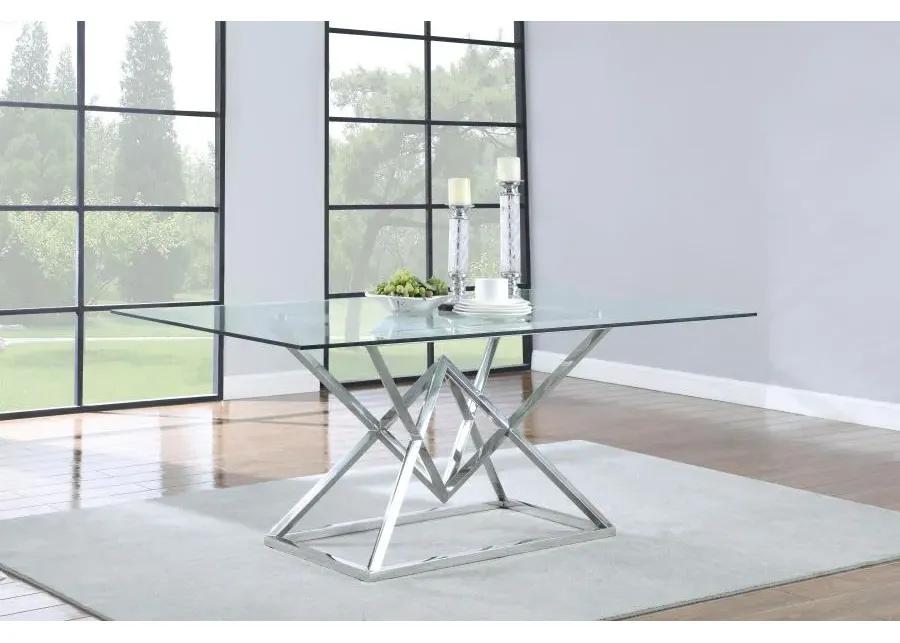 Beaufort Rectangle Glass Top Dining Table Chrome