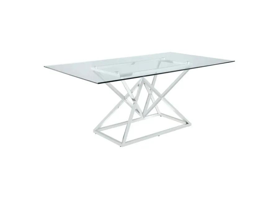 Beaufort Rectangle Glass Top Dining Table Chrome