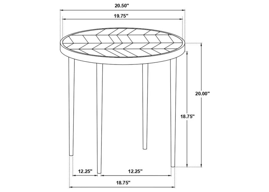 Hayden Metal Round Side Table Natural Mango and Black