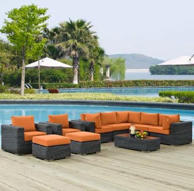 Summon 10 Piece Outdoor Patio Sunbrella® Sectional Set