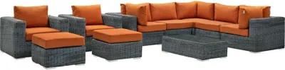 Summon 10 Piece Outdoor Patio Sunbrella® Sectional Set