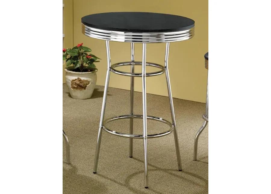 Theodore Round Bar Table Black and Chrome