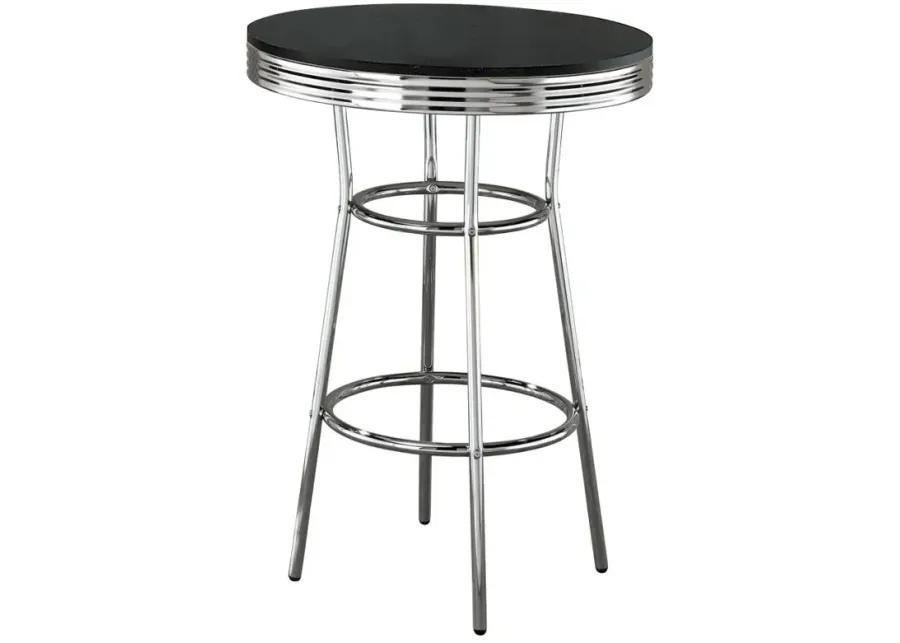 Theodore Round Bar Table Black and Chrome