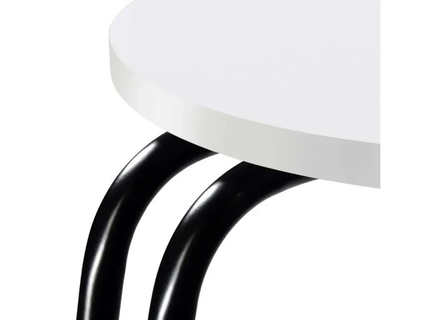 Hilly 3-tier Round Side Table White and Black