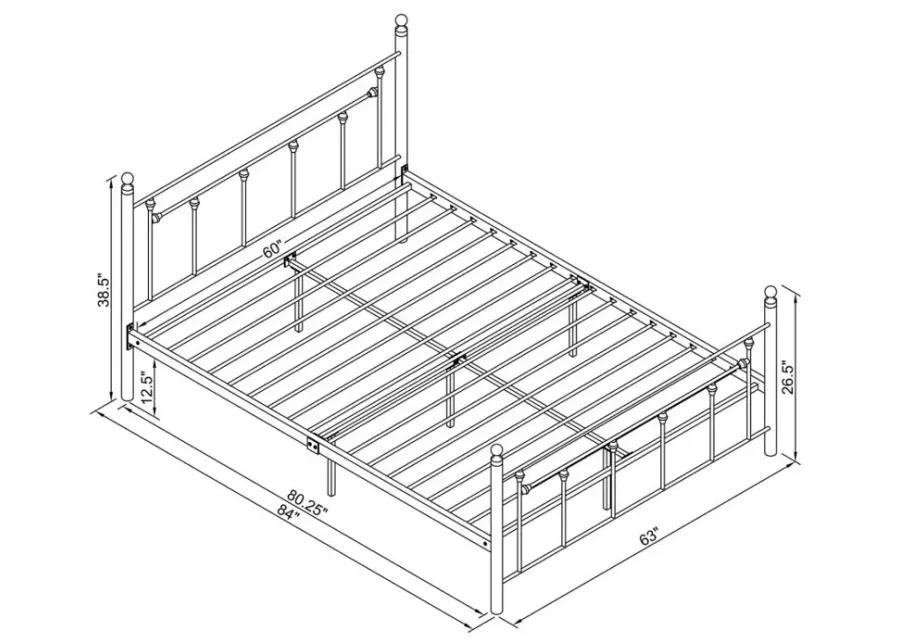 Canon Metal Slatted Headboard Platform Bed