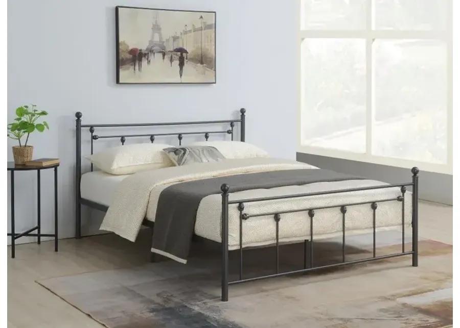 Canon Metal Slatted Headboard Platform Bed