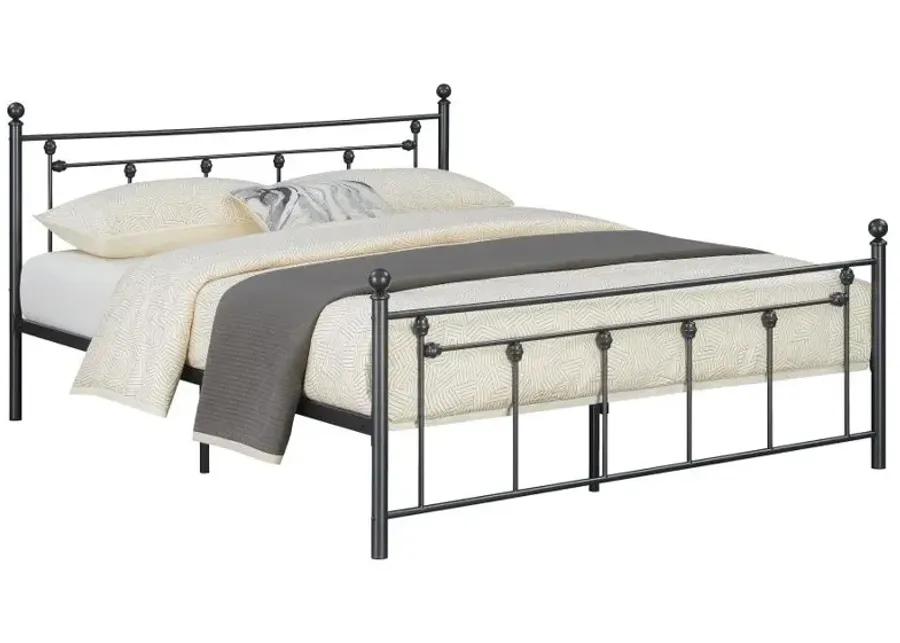 Canon Metal Slatted Headboard Platform Bed