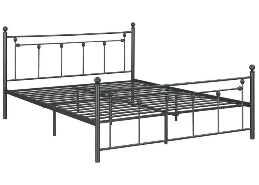 Canon Metal Slatted Headboard Platform Bed