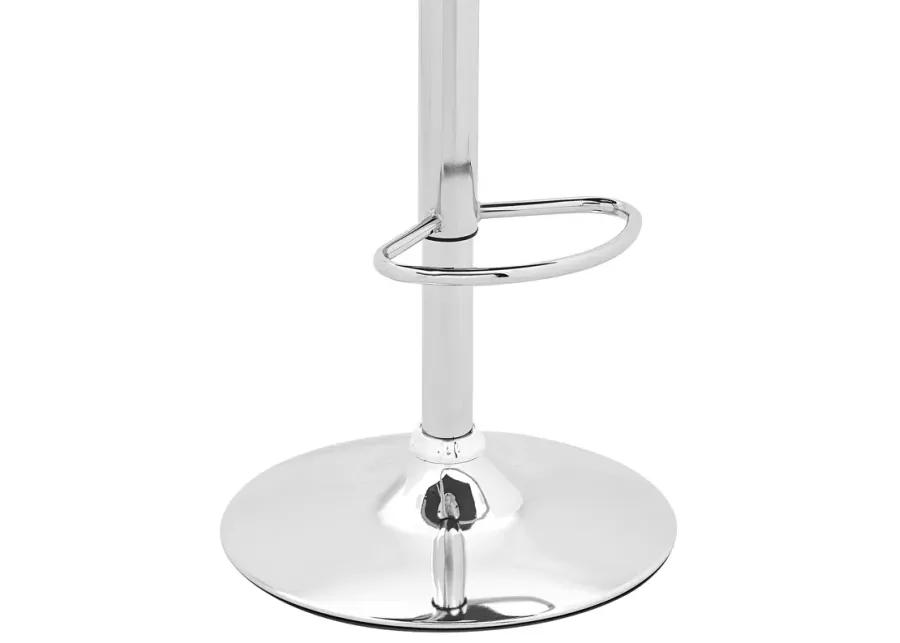 Sabine Adjustable Swivel Cream Faux Leather with Walnut Back and Chrome Bar Stool