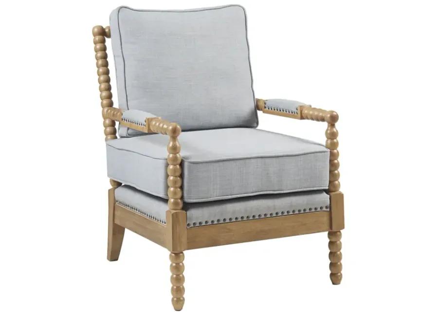 Madison Park Donohue Light Blue/Camel Oak Accent Arm Chair