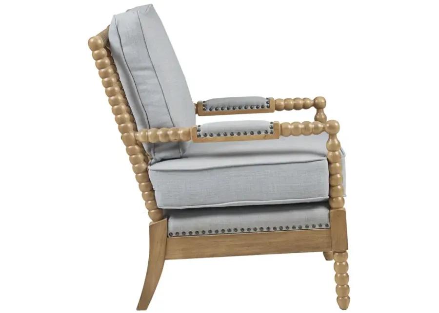 Madison Park Donohue Light Blue/Camel Oak Accent Arm Chair