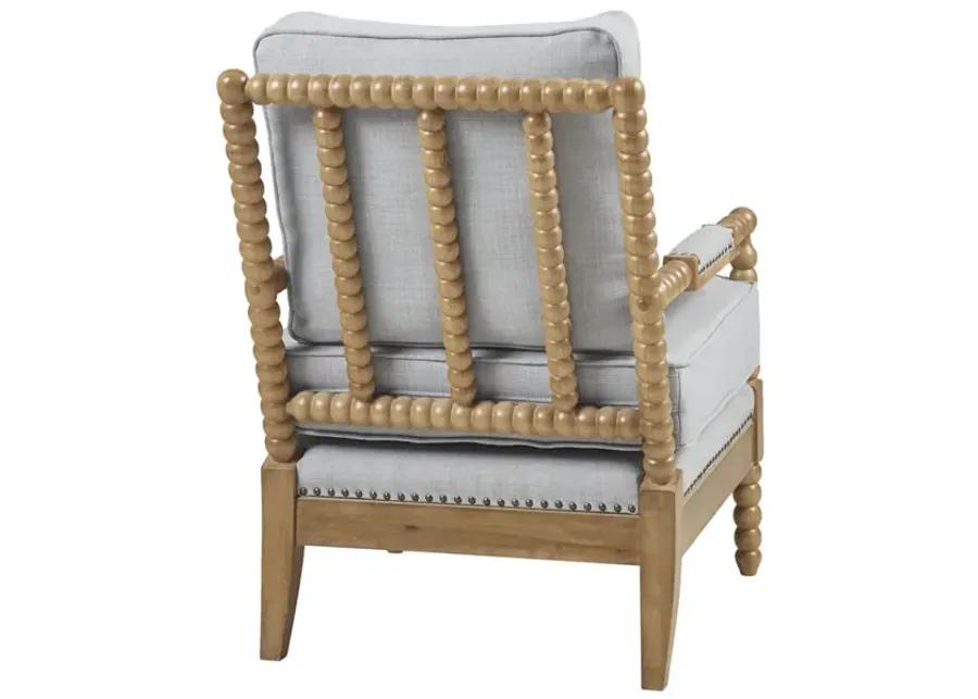 Madison Park Donohue Light Blue/Camel Oak Accent Arm Chair