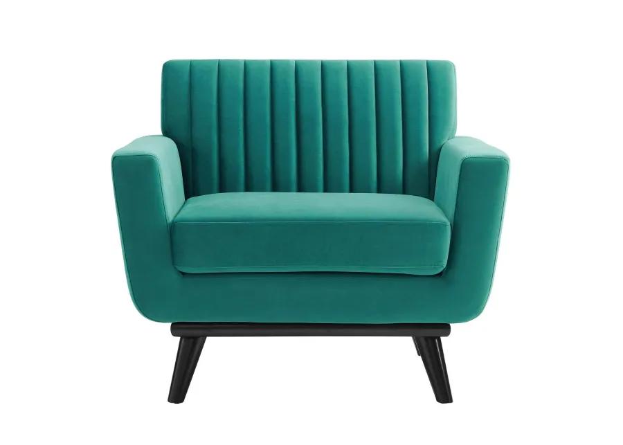 Engage Channel Tufted Performance Velvet Armchair