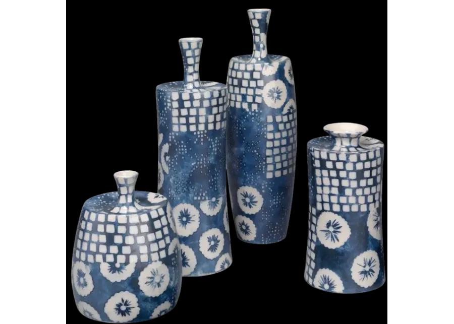 Block Print Vases - Set of 4